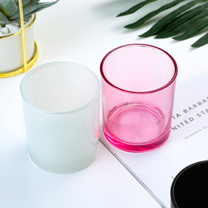 3oz 5oz 8oz Round shape Handmade unique coloured empty Glass Candle Jars