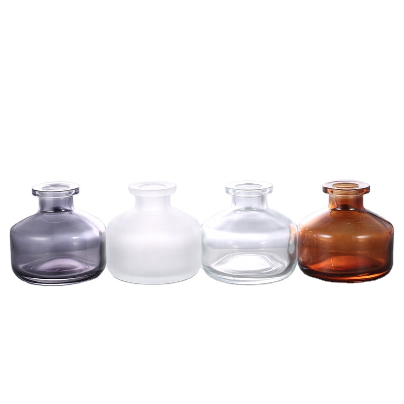 3oz Empty Wide Mouth Clear Frosted Brown Perfume Bottle