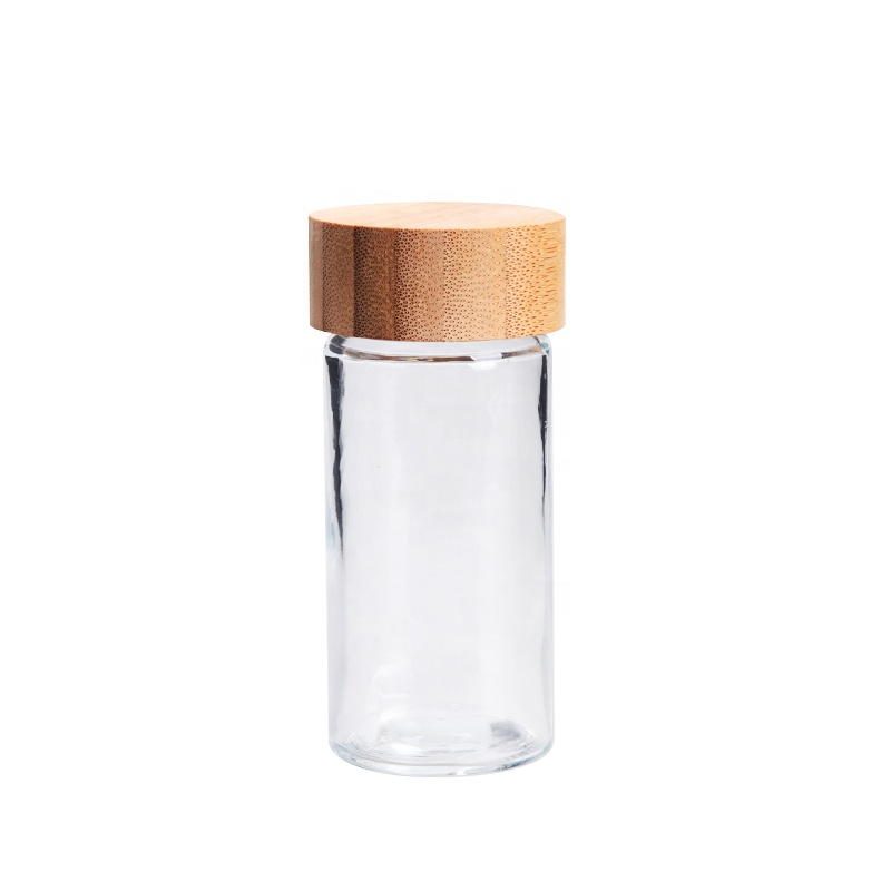 3oz Mini Glass Spice Jar with Bamboo Lid