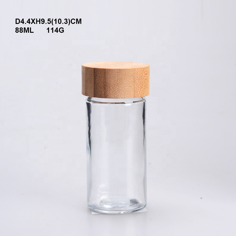 3oz Mini Glass Spice Jar with Bamboo Lid