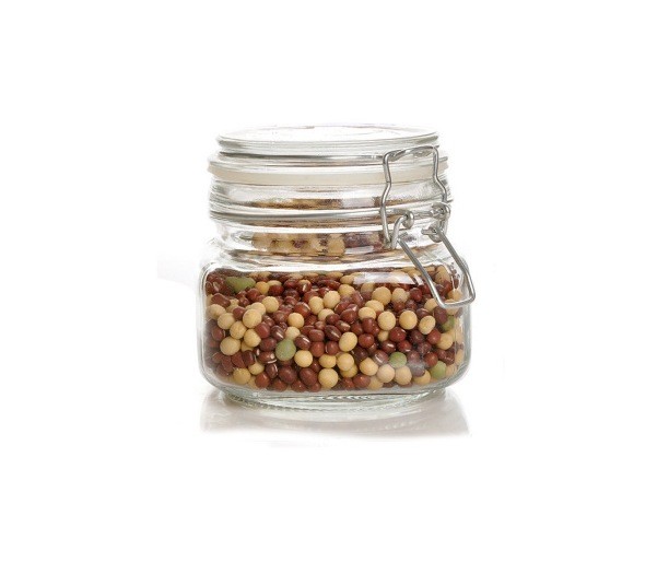 3oz Mini Square Clear Kitchen Storage Glass Spice Airtight Lids Jar Container