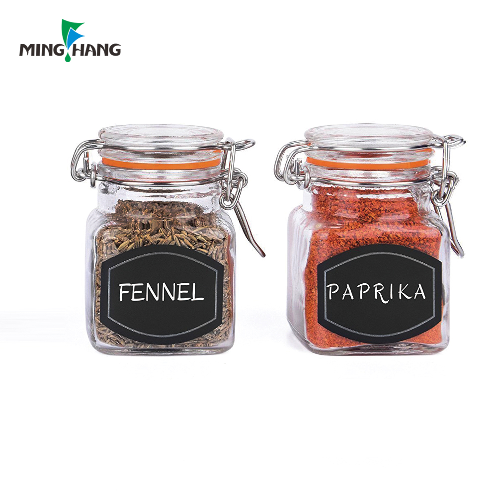 3oz Mini Square jars Clear Kitchen Storage Glass Spice Jar Container with Airtight Lids