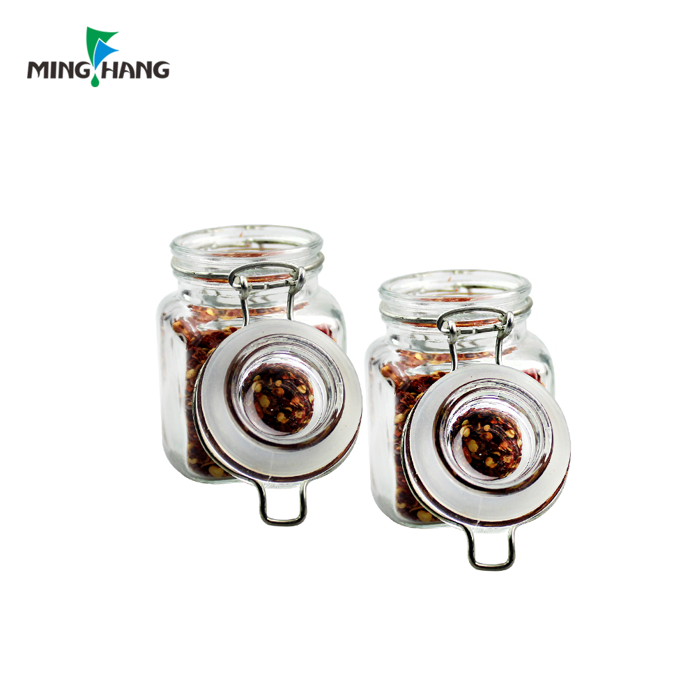 3oz Mini Square jars Clear Kitchen Storage Glass Spice Jar Container with Airtight Lids