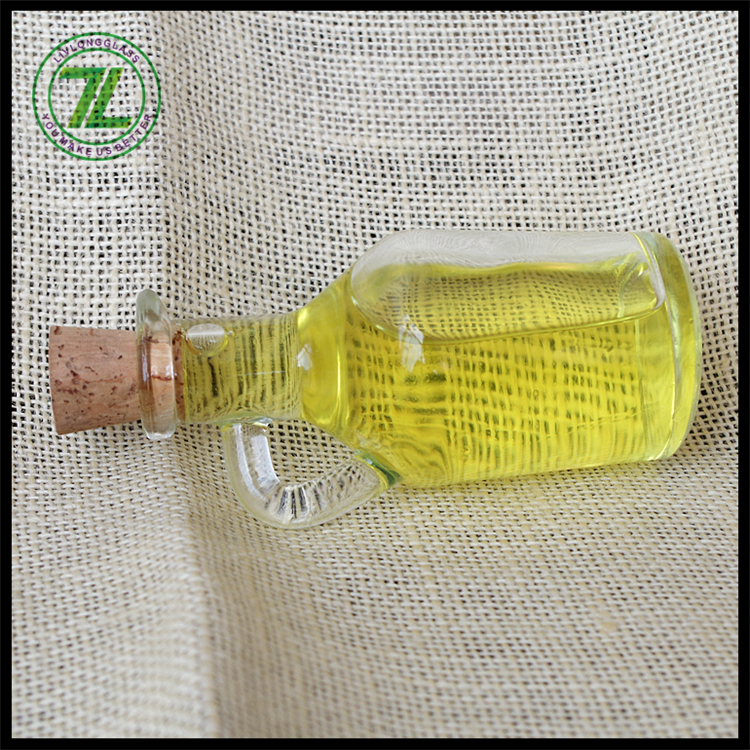 3oz clear cheap cooking olive oil glass bottle for soy sauce vinegar ketchup with cork and ear handle100ml