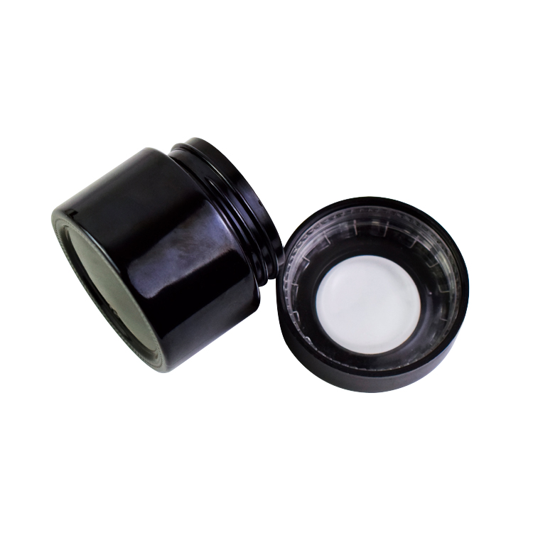 3oz custom logo child resistantl Magnifying lid proof container glass jar printed lid hemp jar packaging