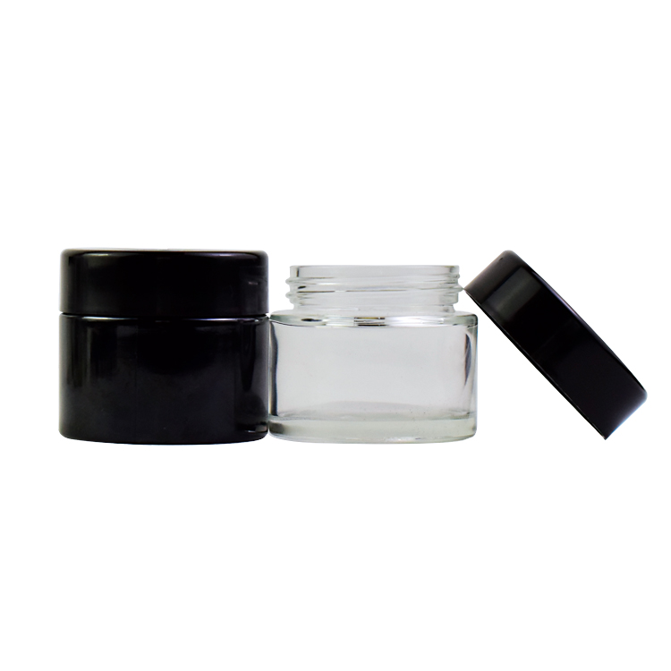 3oz custom logo child resistantl Magnifying lid proof container glass jar printed lid hemp jar packaging