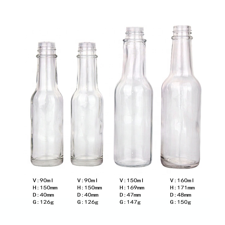 3oz glass dressing bottle sauce packaging bottle with plastic lids