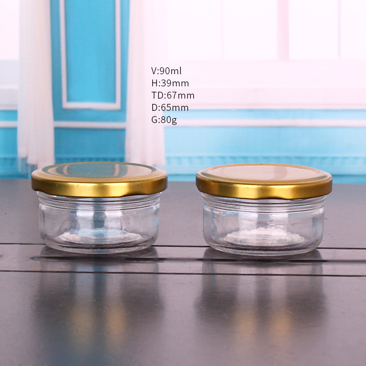 3oz glass food container caviar glass jar