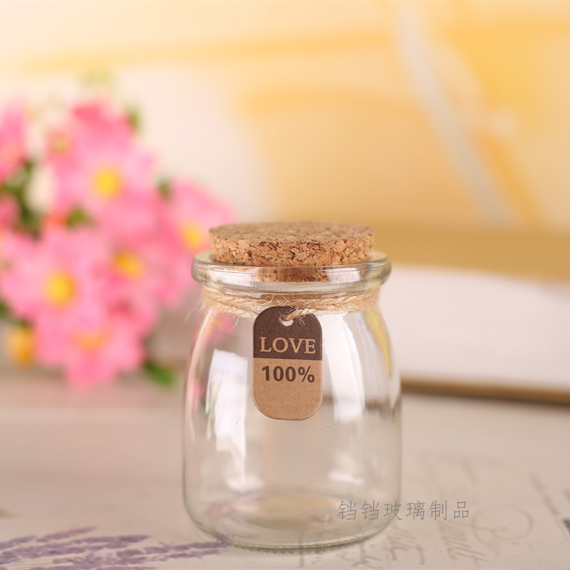 3oz storage sauce coconut milk yogurt pudding glass jar 100ml with cork lid cap