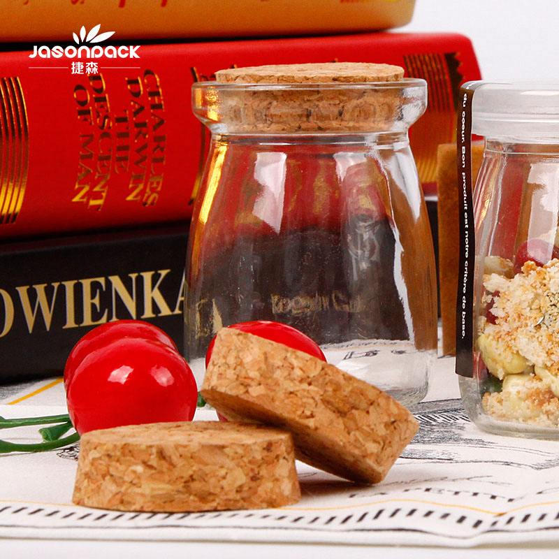3oz storage sauce coconut milk yogurt pudding glass jar 100ml with cork lid cap