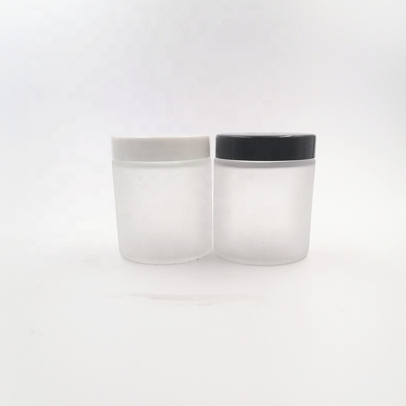 3oz90ml mist matte skin cream bottle 60ml frost round glass jar weeds herbs black white smooth plastic screw silver aluminum lid