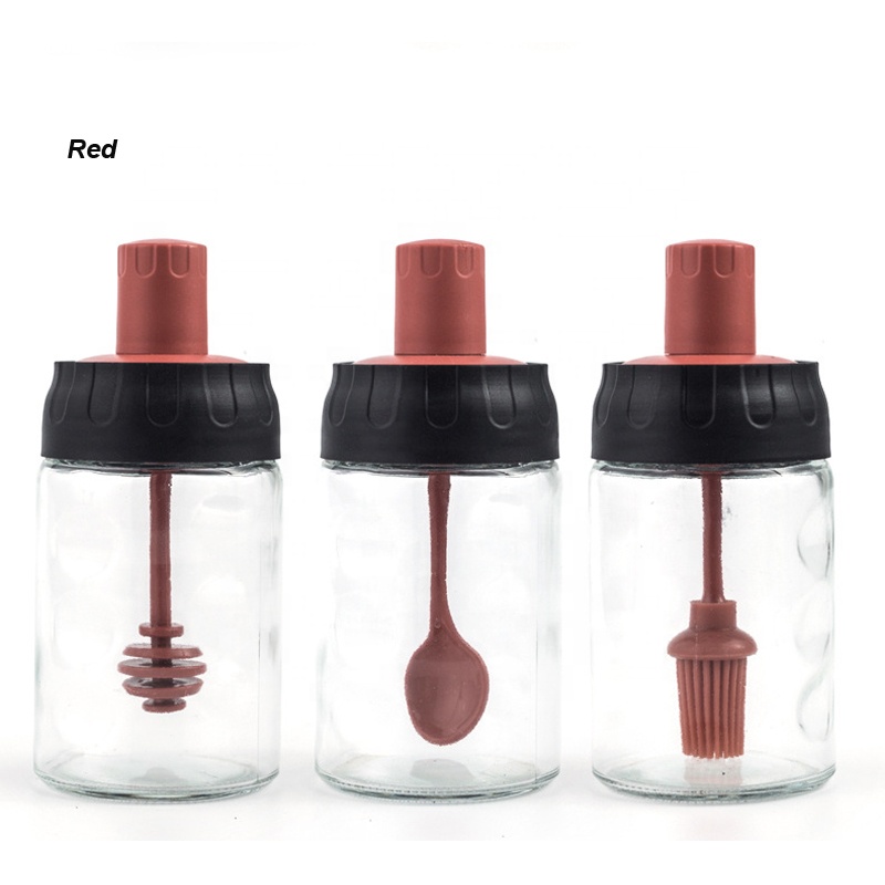 3pk High Borosilicate Glass Spice Jars Seasonning box bottle set Combination Spoon and Lid Design with Airtight Cap
