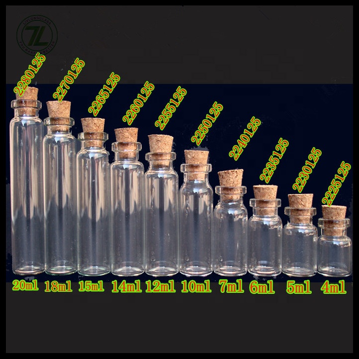 4-20ml Diameter 22 Bayonet Cork Transparent Glass Control Bottle For Penicillin Medicine Tea Wishing Drifting Sand Painting