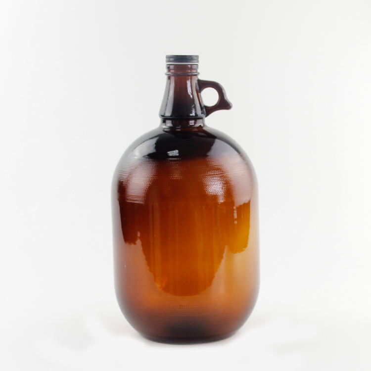 4 Liter Amber Glass Beer Growler California Wine Bottle Sealed storage glass wine jars With Aluminum Lid