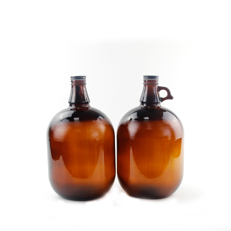 4 Liter Amber Glass Beer Growler California Wine Bottle Sealed storage glass wine jars With Aluminum Lid