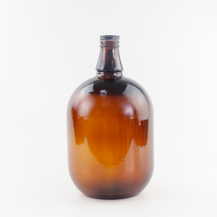 4 Liter Amber Glass Beer Growler California Wine Bottle Sealed storage glass wine jars With Aluminum Lid