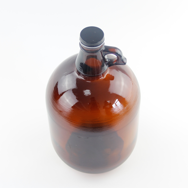 4 Liter Amber Glass Beer Growler California Wine Bottle Sealed storage glass wine jars With Aluminum Lid