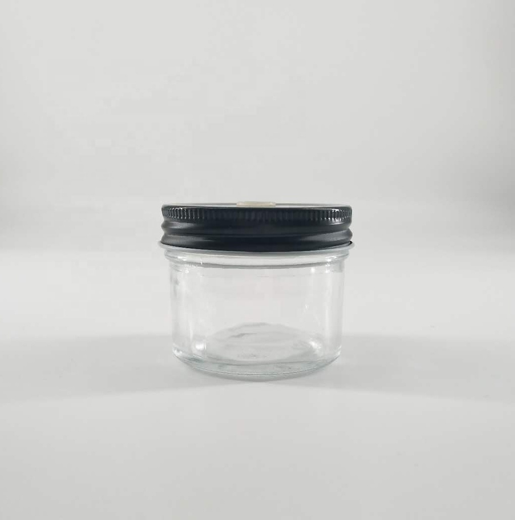 4 OUNCE regular mouth glass jelly mason jars with lids and bands