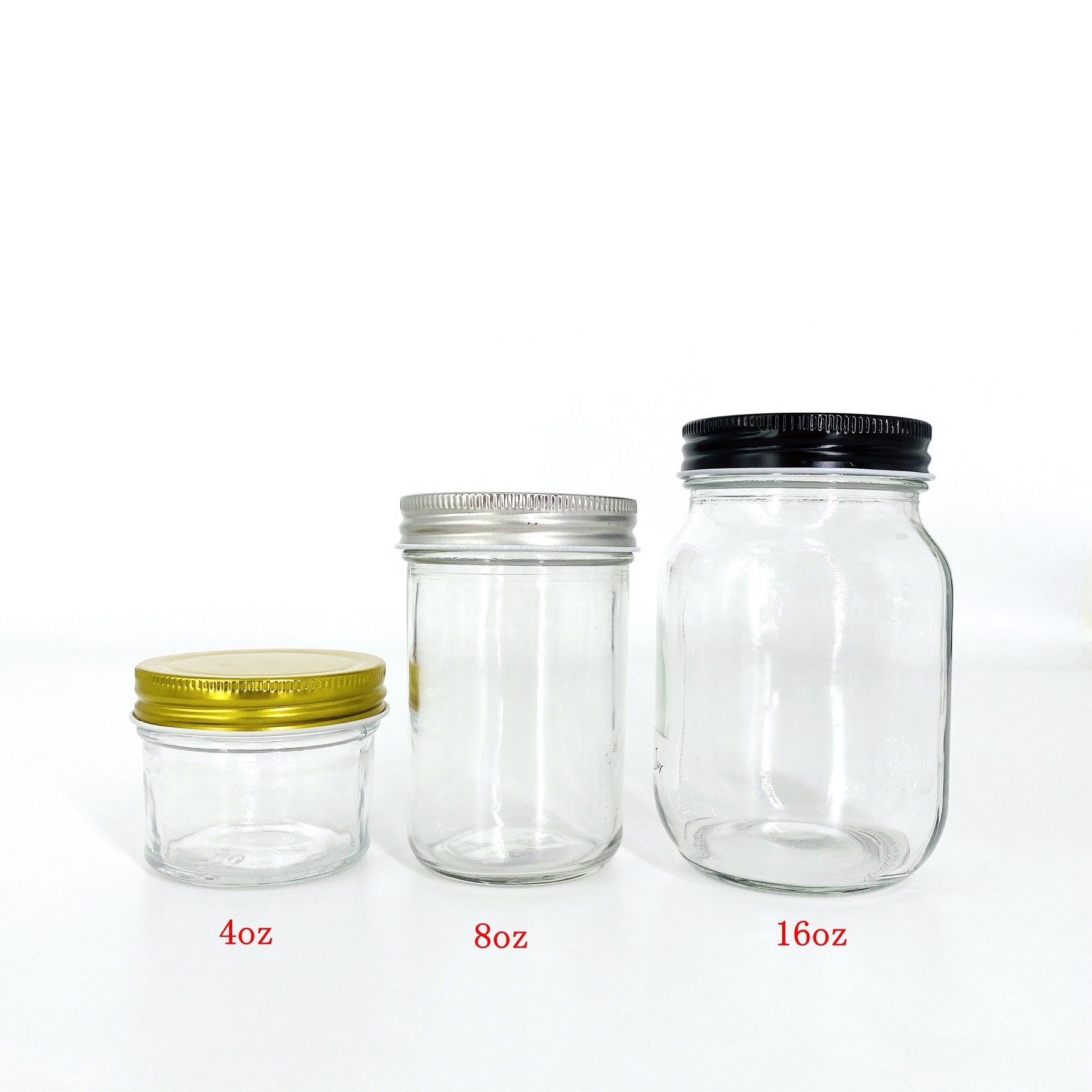 4 OUNCE regular mouth glass jelly mason jars with lids and bands