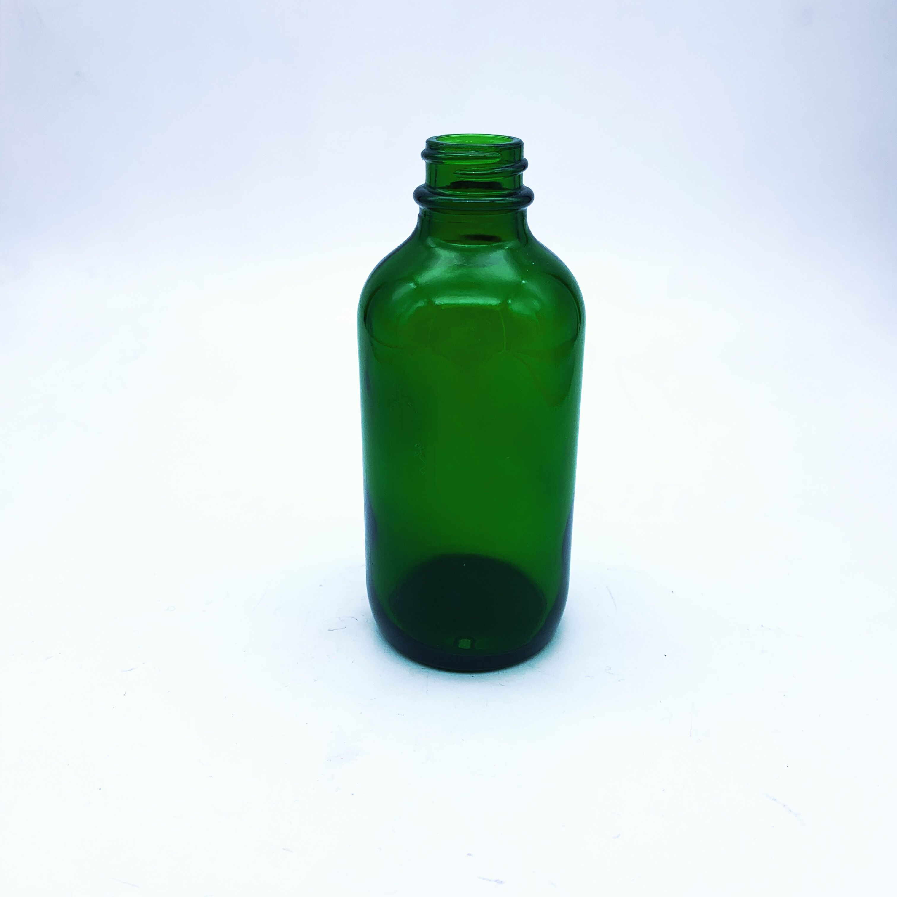 4 OZ GREEN BOSTON ROUND GLASS BOTTLE WITH 22MM FINISH