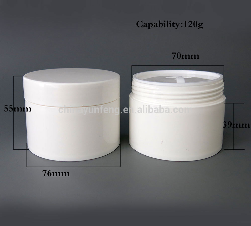 4 OZ big white hair gel plastic jars with top quality