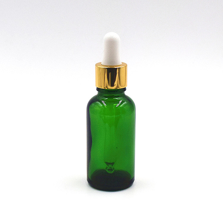 4 colors transparent green blue amber glass gold dropper bottle 30ml