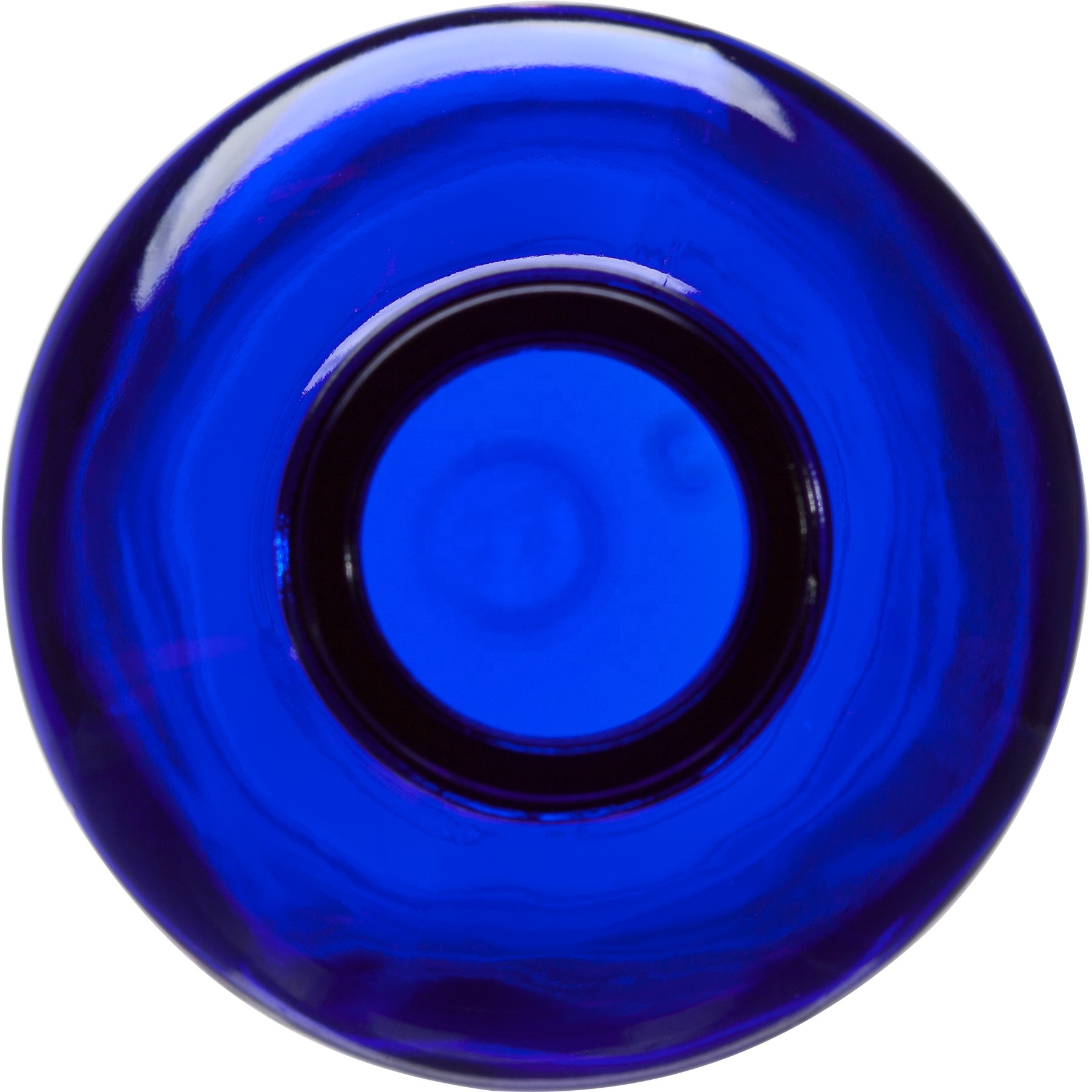 4 oz.120Ml Blue Boston Round Glass Bottle With Bamboo Cap For Aroma Oil