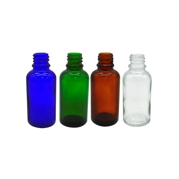 4 oz.120Ml Blue Boston Round Glass Bottle With Bamboo Cap For Aroma Oil