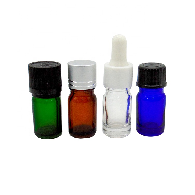 4 oz.120Ml Blue Boston Round Glass Bottle With Bamboo Cap For Aroma Oil