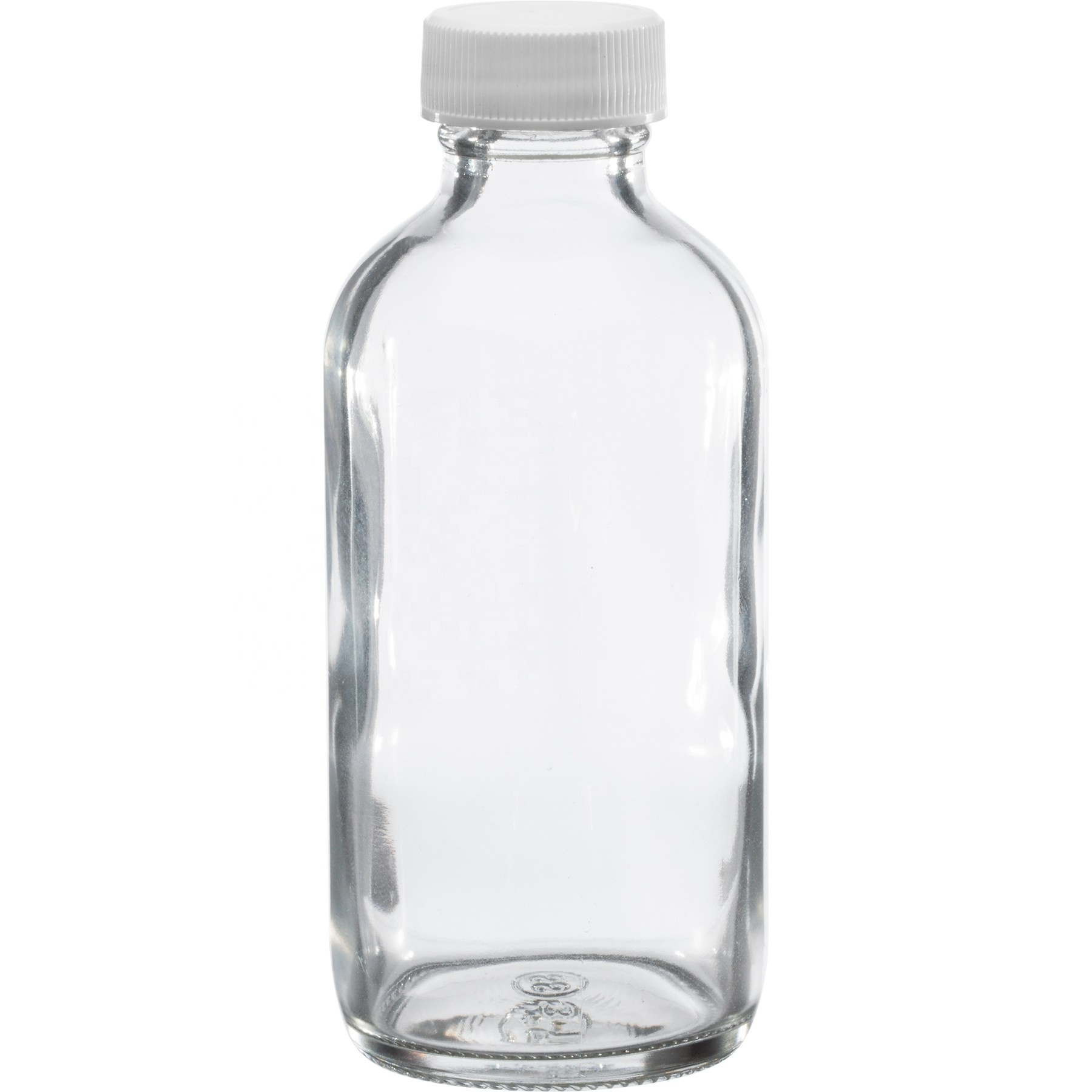 4 oz. 120Ml Printing Milk Drink Cosmetic Clear Boston Round Glass Bottle