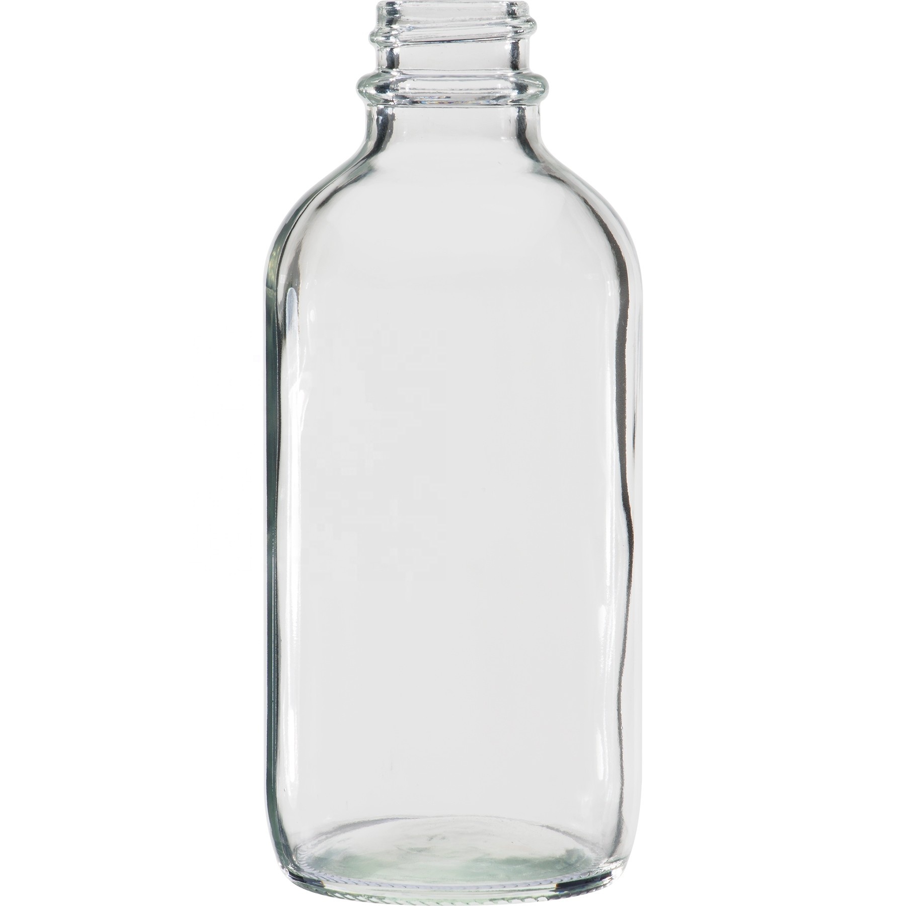 4 oz. 120Ml Printing Milk Drink Cosmetic Clear Boston Round Glass Bottle