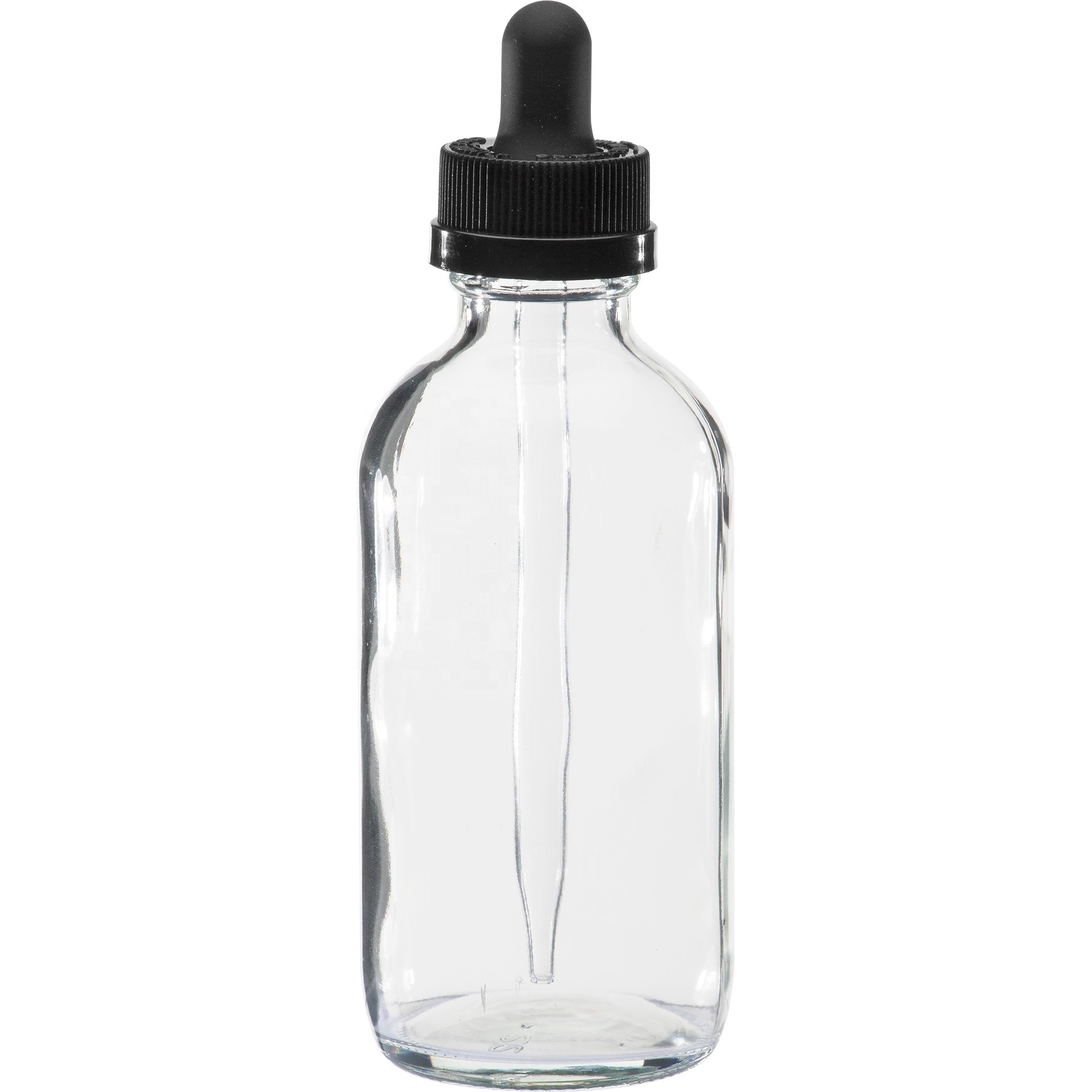 4 oz. 120Ml Printing Milk Drink Cosmetic Clear Boston Round Glass Bottle