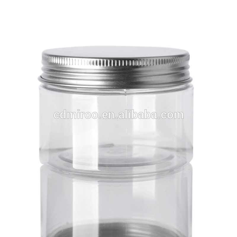 4 oz 120g Custom PET food grade empty clear plastic jars with aluminum screw top lids for Personal Care Containers wholesale