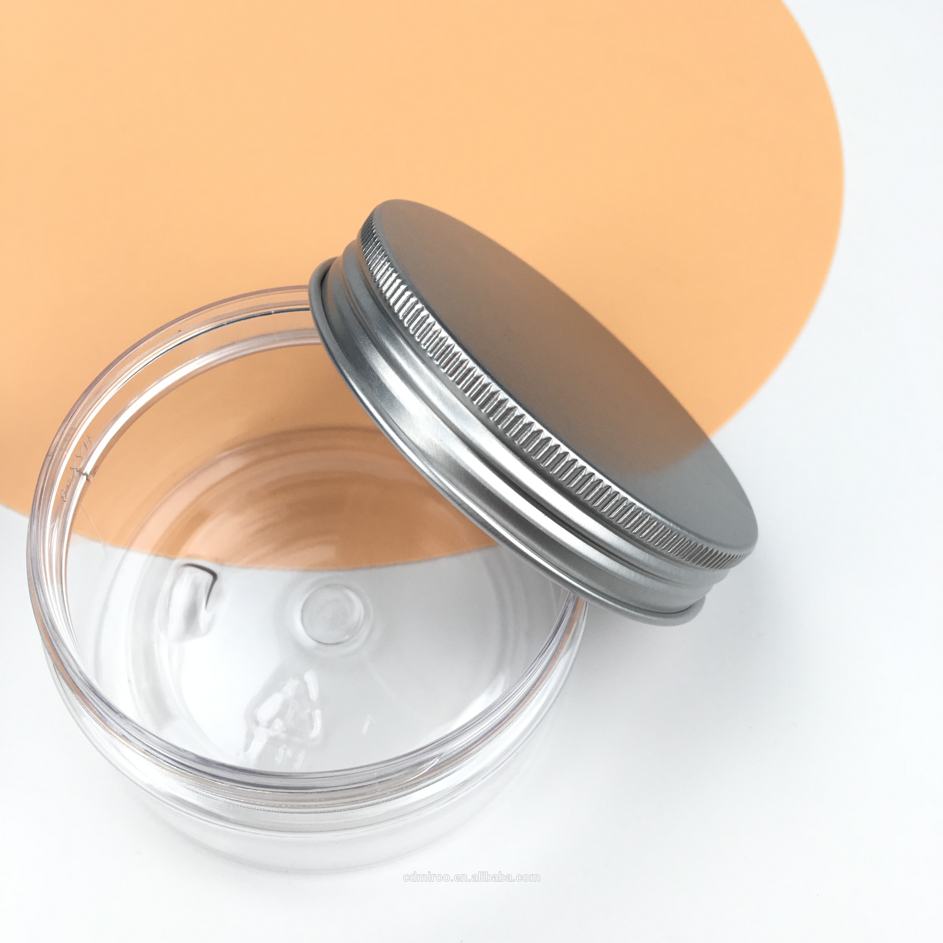 4 oz 120g Custom PET food grade empty clear plastic jars with aluminum screw top lids for Personal Care Containers wholesale