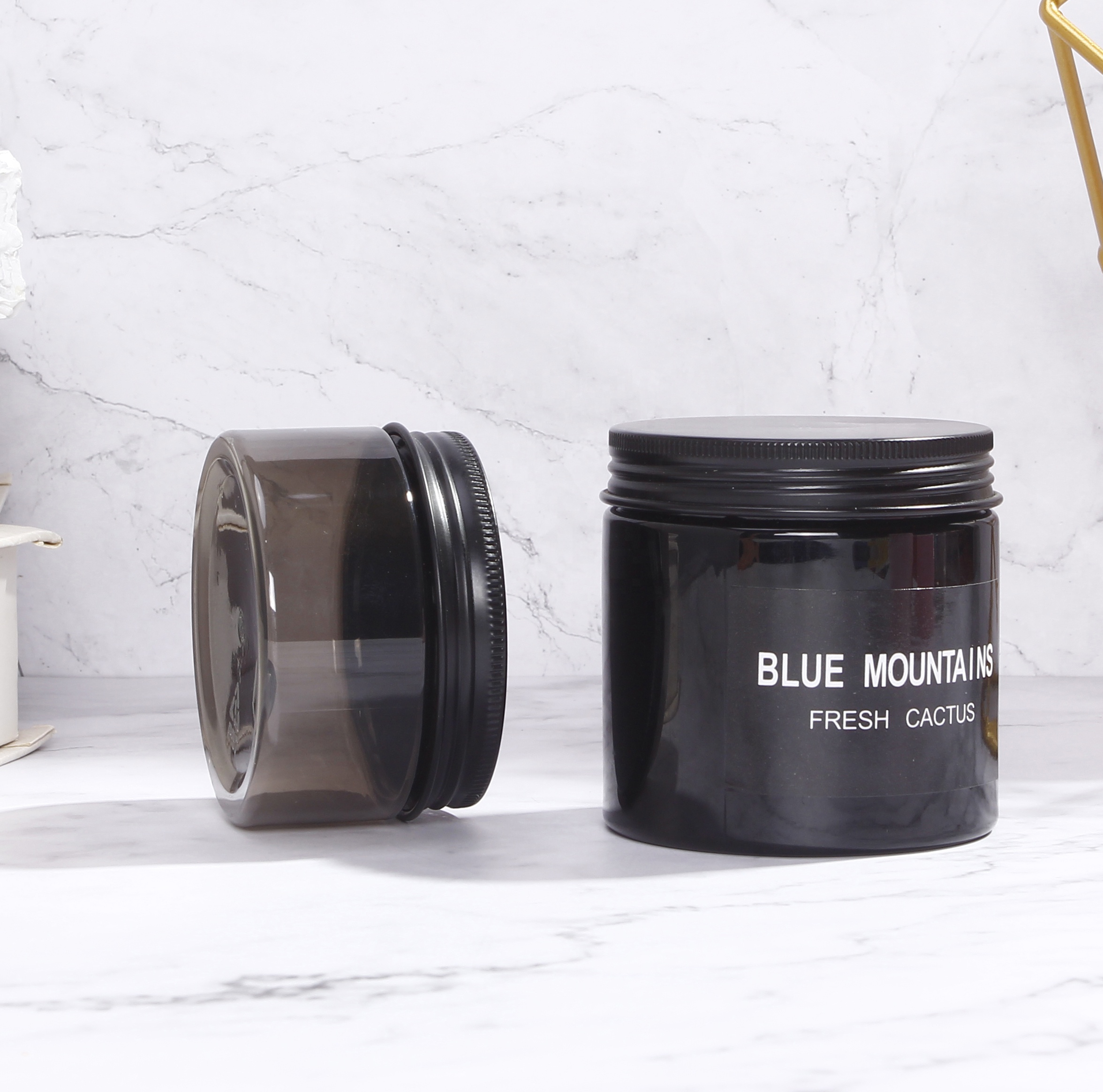 4 oz 120ml 250ml 8 oz pet plastic jar face cream body butter body cream jar cosmetic packaging jar black