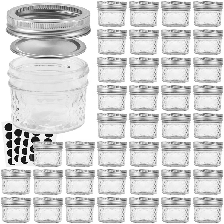 4 oz 120ml Mason Canning Jars With Regular Lids and Bands Ideal for Jam Honey Wedding Favors Shower Favors Baby Foods Spice