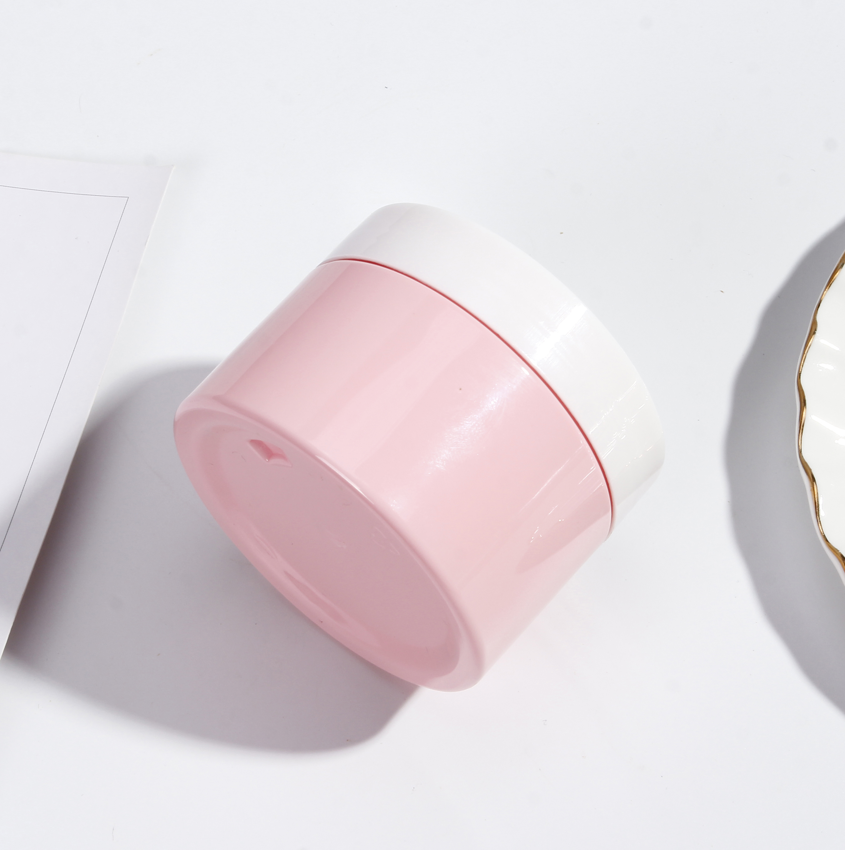 4 oz 120ml Plastic Pot Jars Round Clear Leak Proof Plastic Cosmetic Container Pink Jars with White Lids For Nails Cosmetic