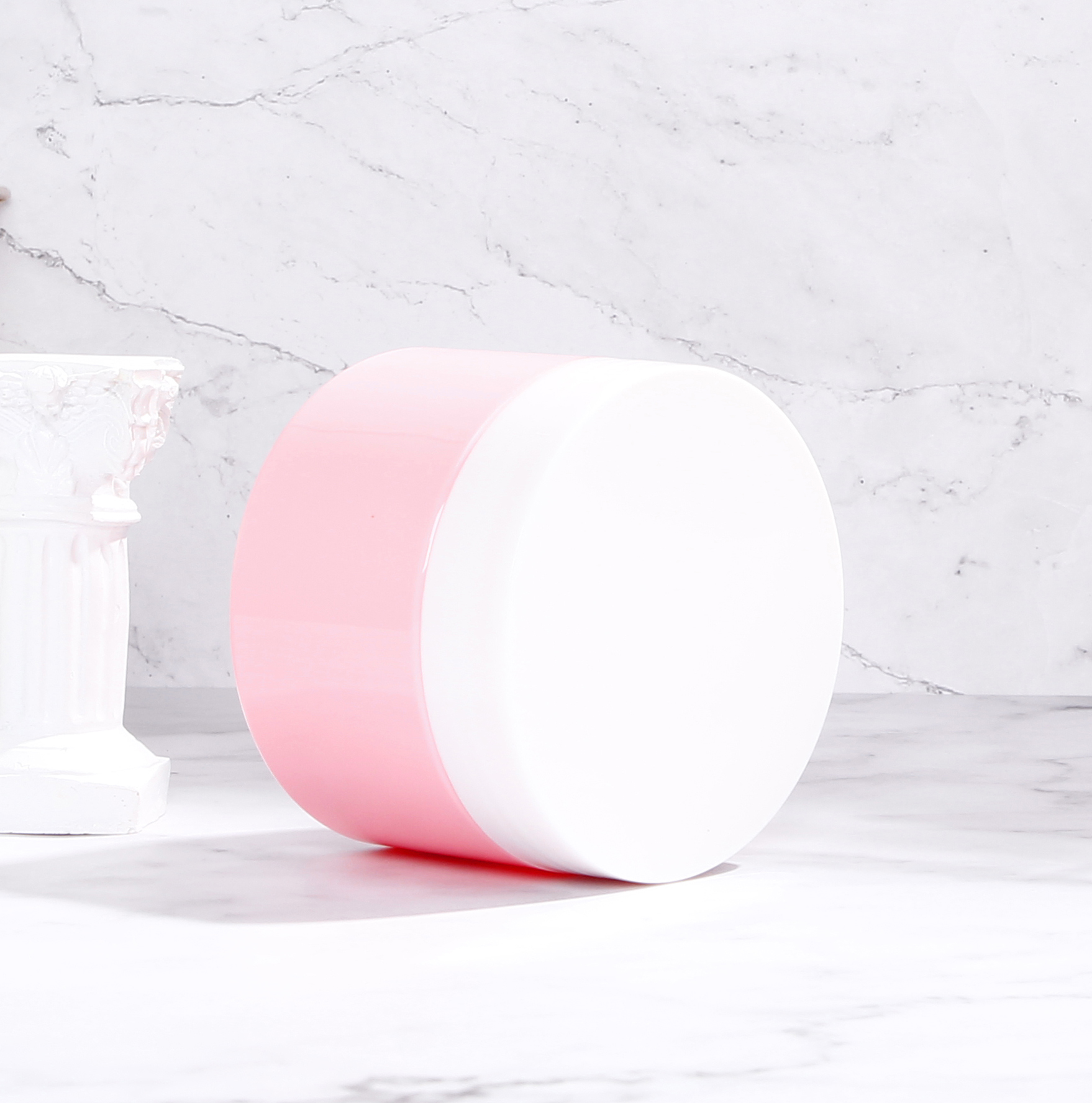 4 oz 120ml Plastic Pot Jars Round Clear Leak Proof Plastic Cosmetic Container Pink Jars with White Lids For Nails Cosmetic