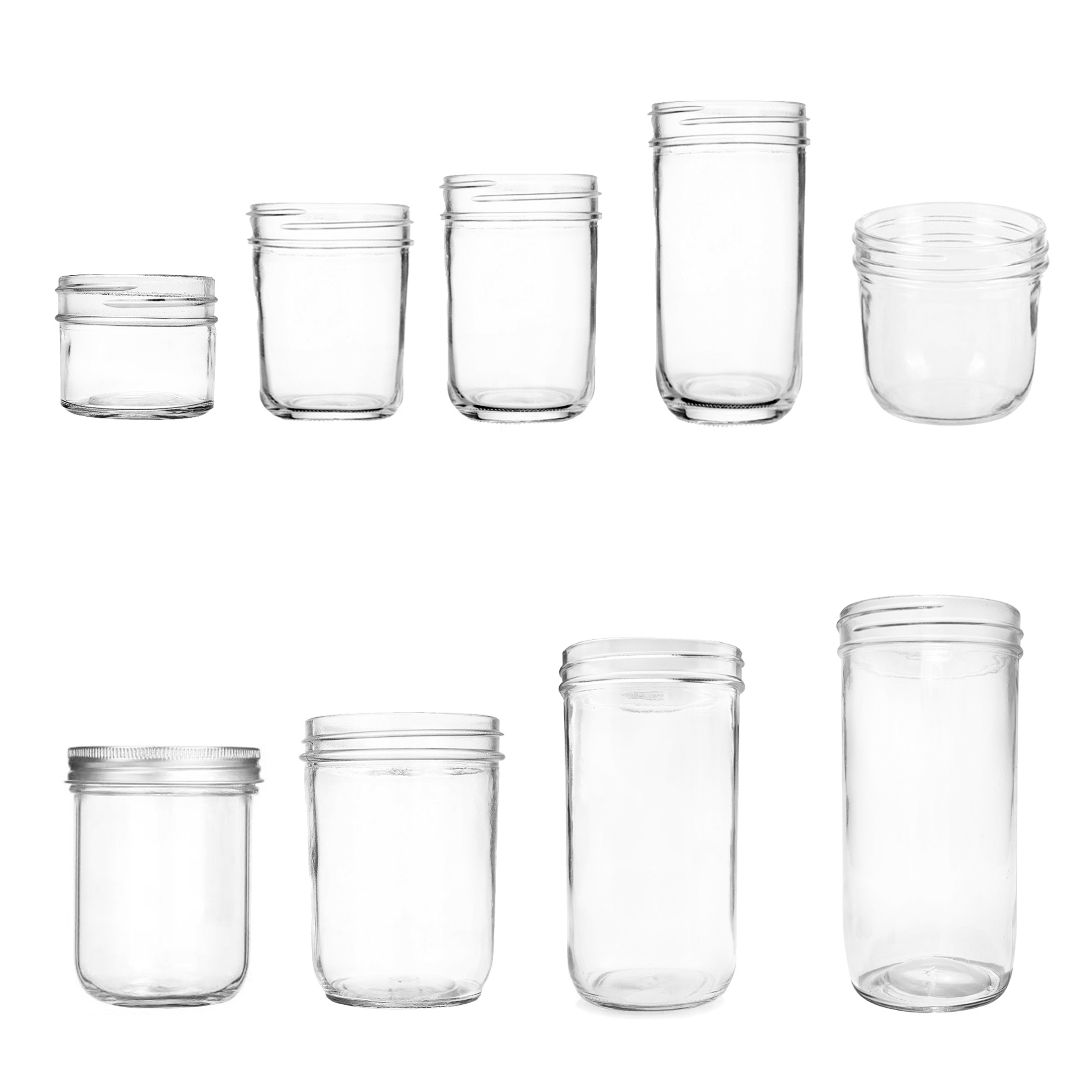 4 oz 6oz 8 oz 12oz 16 oz 20oz 700ml Wide Mouth Food Juice Boba Tea Glass Mason Jar