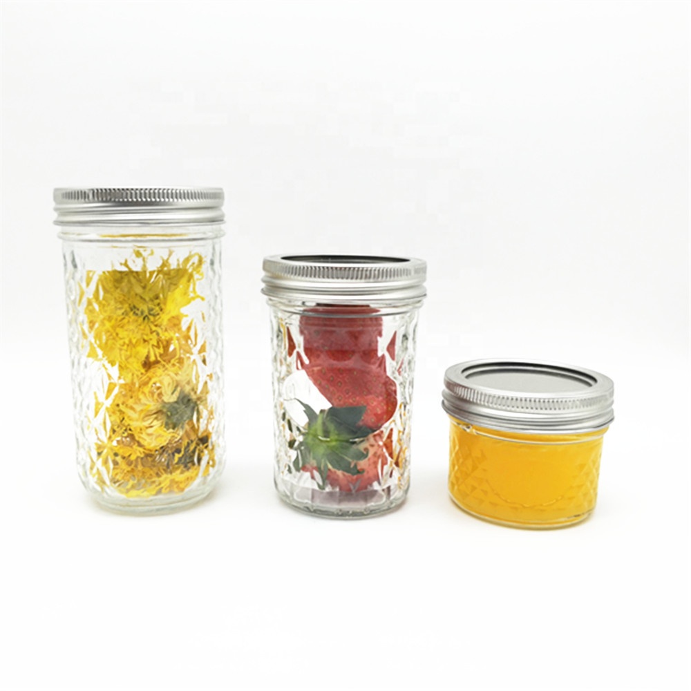4 oz 8 oz 12 oz 16 oz 32oz Clear Wide Mouth Glass Mason Jar with Metal Lid