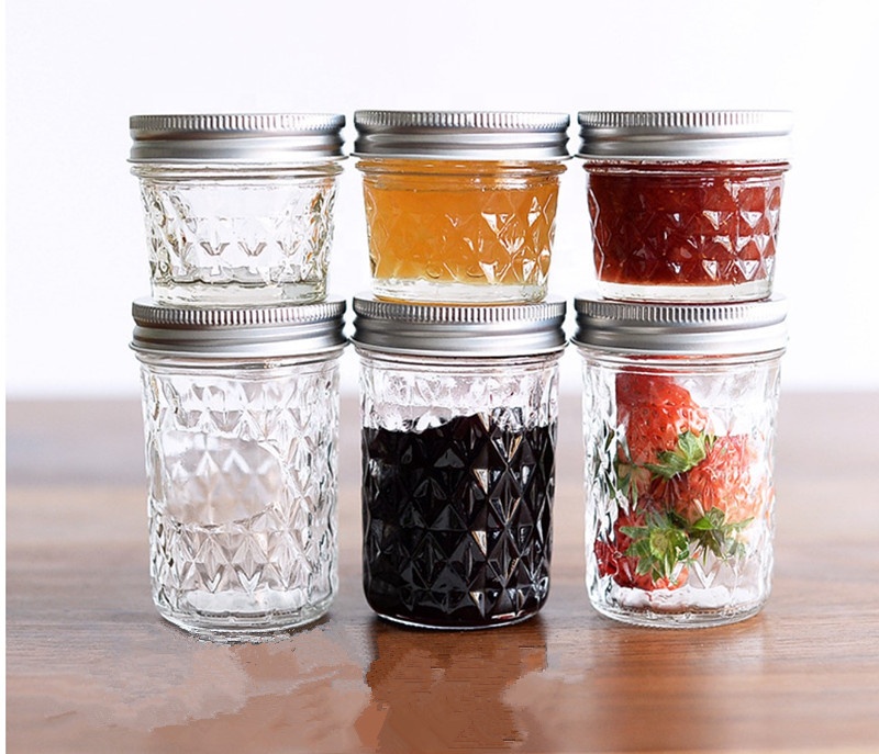 4 oz 8 oz 12 oz 16 oz 32oz Clear Wide Mouth Glass Mason Jar with Metal Lid