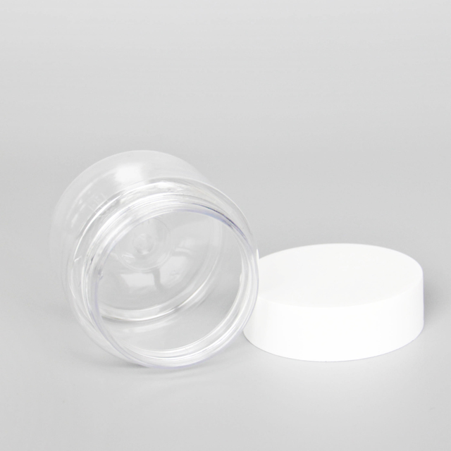 4 oz 8 oz BPA Free Clear PET Makeup Packaging Jar Plastic Candy Jar with Golden Lid