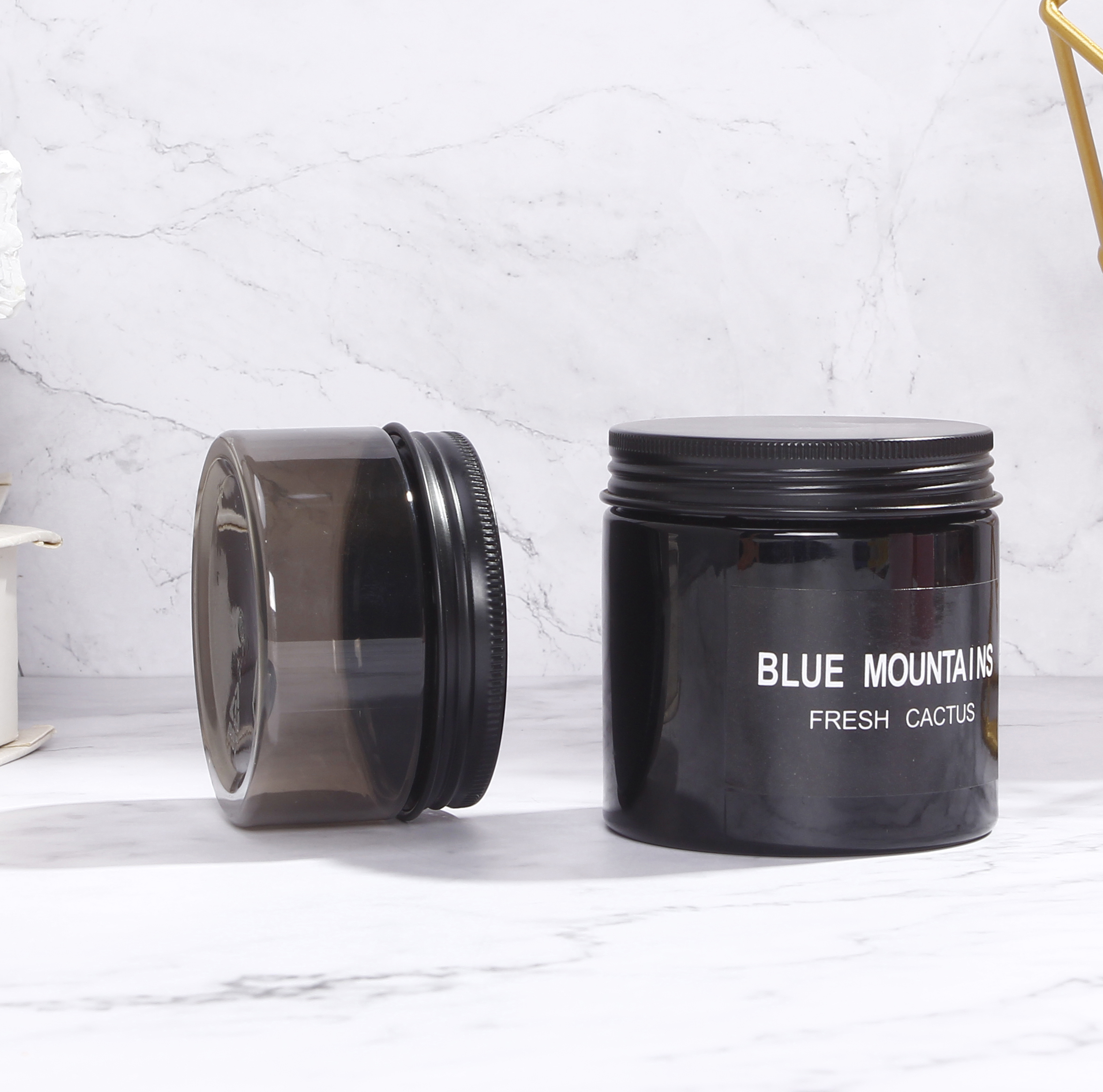 4 oz 8 oz Gray Black PET Jar Body Cream Jars