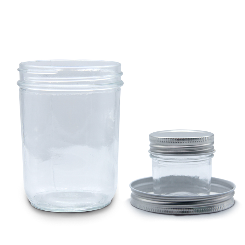 4 oz 8oz 12 oz 16 oz 32 oz 300ml glass mason jar with metal lid/ wide mouth mason jam jar
