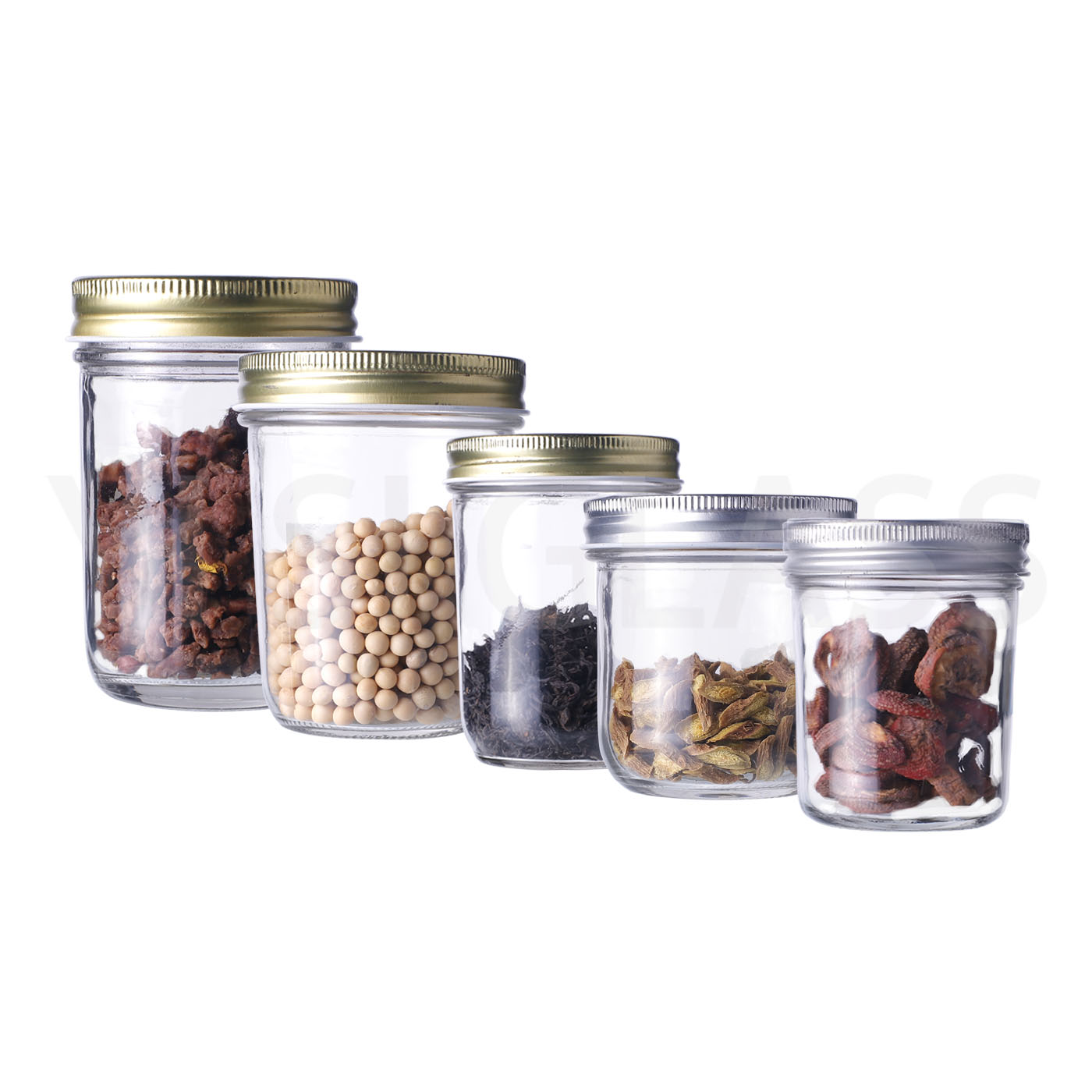 4 oz 8oz 12 oz 16 oz 32 oz 300ml glass mason jar with metal lid/ wide mouth mason jam jar