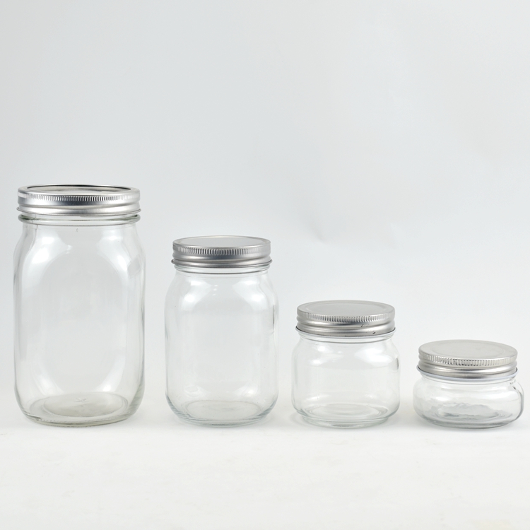 4 oz 8oz 12 oz 16 oz 32 oz 350ml glass mason jar with metal lid/ wide mouth mason jam jar