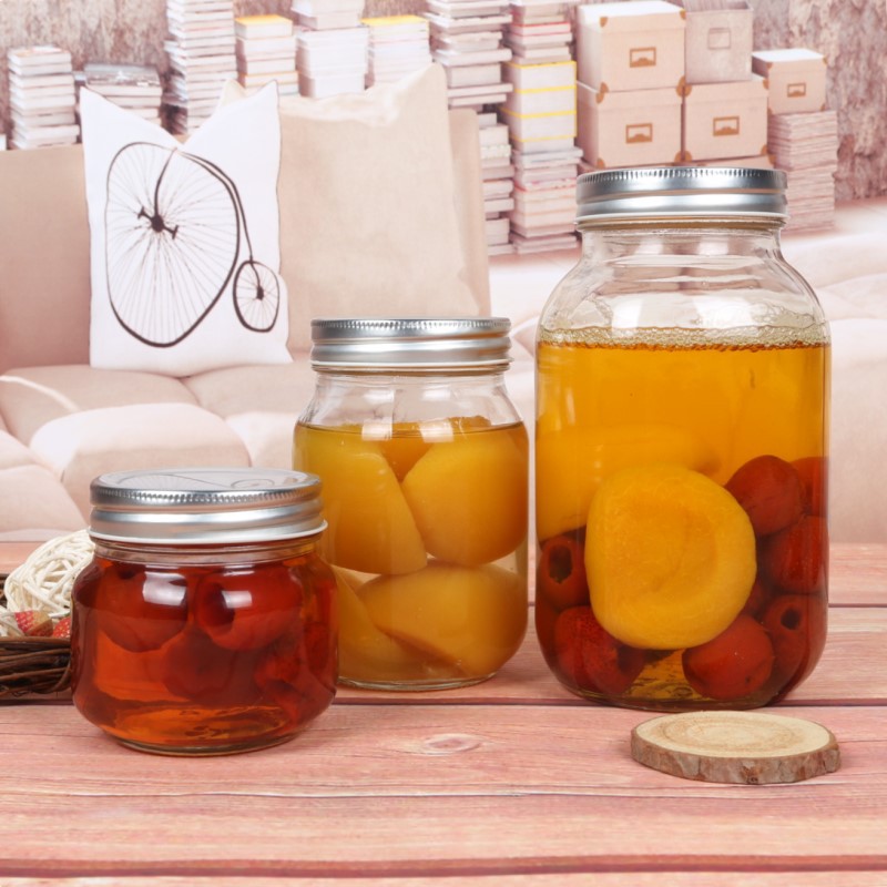 4 oz 8oz 12 oz 16 oz 32 oz 350ml glass mason jar with metal lid/ wide mouth mason jam jar