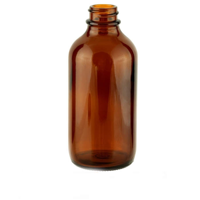 4 oz Amber Boston Round Glass Black Child Resistant Dropper Bottle 22mm 22-400