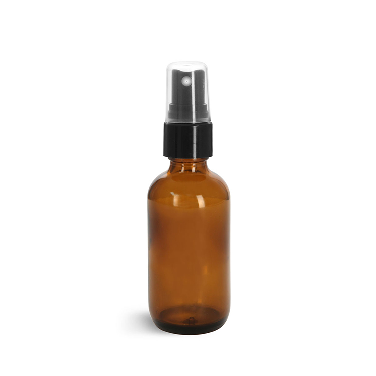 4 oz Amber Boston Rounds Glass Oil Bottles with Black Child-Resistant Dropper