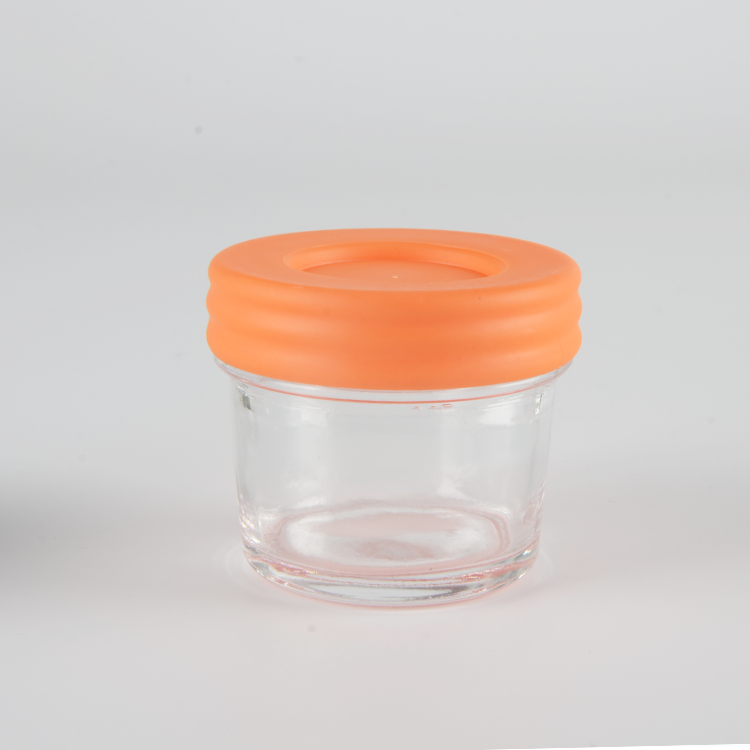 4 oz Baby Food Storage Containers Glass Jar With Plastic Lid